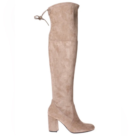 Pierre Dumas Womens Alessia-2 Taupe Faux Suede Tall Over The Knee Boot - Picture 1 of 15